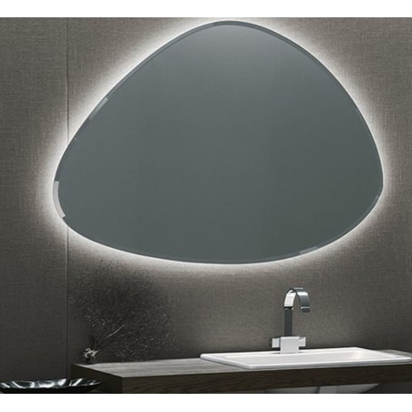 Miroir contemporain salle de bain, ovale 111.8x80x2.6cm sans éclairage, comp rock3 4143