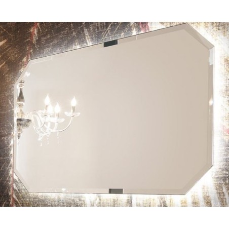 Miroir salle de bain contemporain, hexagonal horizontal 120x75x3cm sans éclairage, comp polygon2 4041.
