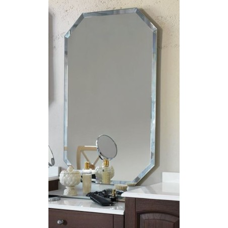 Miroir salle de bain, contemporain, hexagonal 60x100x3cm sans éclairage, comp polygon5 4044.