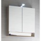 Miroir armoire salle de bain 70x75x15cm, 2 portes, laqué blanc mat, compx store 4730.