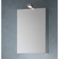 Miroir armoire contemporain salle de bain, 1 porte, laqué blanc mat 50x75x20.8cm avec éclairage, compx simply 4642.