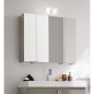 Miroir armoire contemporain salle de bain 90x75x20.8cm, 3 portes, laqué blanc mat, sans éclairage compx simply 4644.