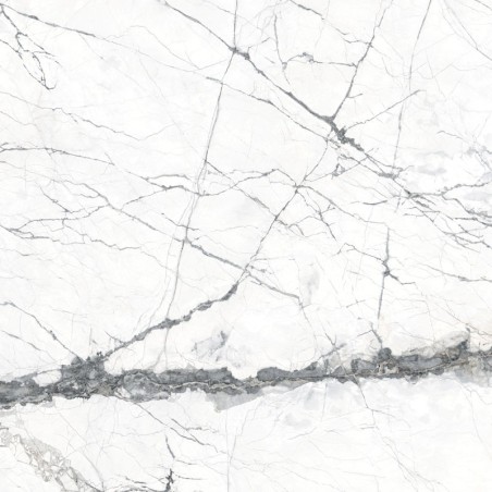 Carrelage imitation marbre rectifié poli brillant grand format, 75x75cm et 60x120cm géoxkairos blanc