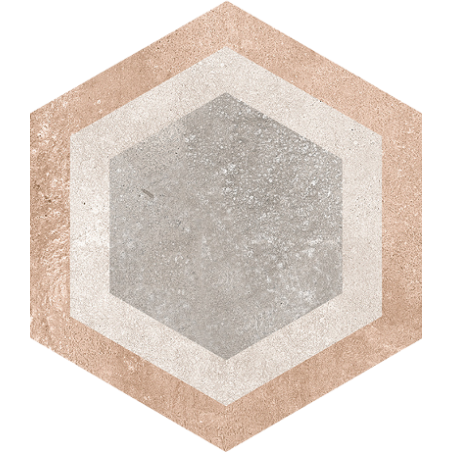 Carrelage imitation carreau ciment hexagone 23x26.6 cm V Bushmills multicol