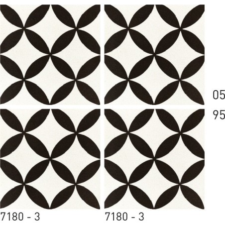 Carrelage ciment véritable décor géométrique 7180-3  20x20cm