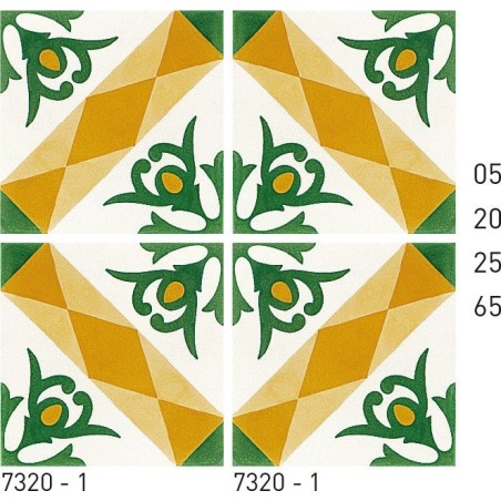 Carreau ciment véritable décor arabesque 7320-1  20x20cm