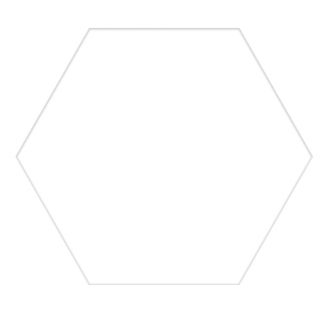 Carrelage D hexagone uni blanc mat effet carreau ciment 25x22cm
