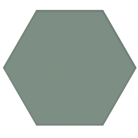 Carrelage D hexagone uni vert effet carreau ciment 25x22cm