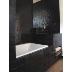 Zellige salle de bain cuisine carrelage en terre cuite D noir 10x10x1.1cm