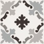 Carrelage patchwork 03 noir, gris et blanc imitation carreau ciment 20x20X1 cm rectifié dans la cuisine R10 santa B&W