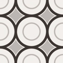 Carrelage patchwork 05 black and white imitation carreau ciment 20x20cm rectifié, R10