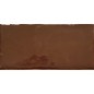 Carrelage imitation zellige DT handmade marron brillant 7.5x15x0.9cm