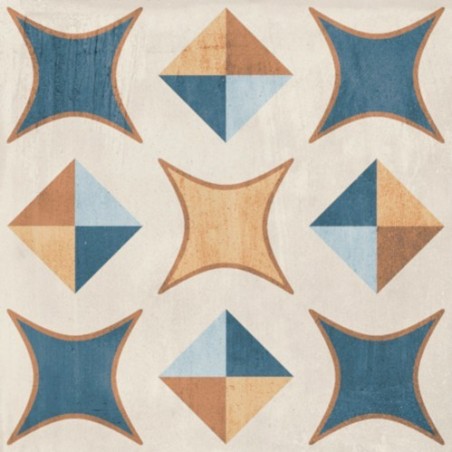 Carrelage patchwork 04 couleur imitation carreau ciment ancien bleu  20x20x1cm rectifié dans la cuisine, R10 santa