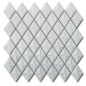 Mosaique losange Dif gemme blanc brillant sur trame 28.3x28.3x0.5cm