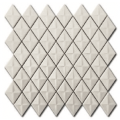 Mosaique losange gemme D creme brillant sur trame 28.3x28.3x0.5cm