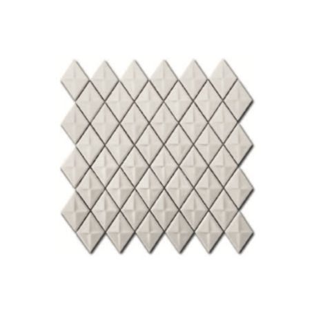 Mosaique losange gemme D creme brillant sur trame 28.3x28.3x0.5cm