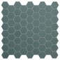 Mosaique hexagonale mini tomette vert mat  mur et sol, bureau, 4.3x3.8cm sur trame 31.6x31.6cm terx hexamat green echo