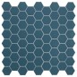 Mosaique hexagonale mini tomette bleu mer mat, en grès cérame 4.3x3.8cm sur trame 31.6x31.6cm terx hexamat ocean