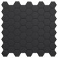 Mosaique hexagonale mur et sol noir mat en grès cérame 4.3x3.8cm sur trame 31.6x31.6cm terx hexamat black