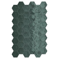 Carrelage hexagone vert brillant faience murale salle de bain crédence de cuisine 17.3x15cm terx hexawall green