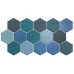 Carrelage hexagone realhex aquamarine 26.5x51cm