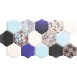 Carrelage hexagone realhex nouveau bleu 26.5x51cm