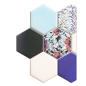 Carrelage hexagone realhex nouveau bleu 26.5x51cm