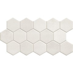 Carrelage hexagone  blanc mat et noir mat 26.5x51cm realhex snow et black 26.5x51cm