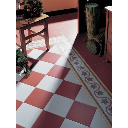 Carrelage imitation carreau de ciment ancien uni rouge 20x20 cm V 1900 rouge