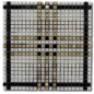 Mosaique salle de bain Dif marbre 1.5x1.5cm  tartan blanc, noir et beige brillant sur trame 30x30cm