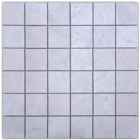Mosaique salle de bain, cuisine D travertin thala gris 4.8x4.8cm sur trame 30.5x30.5x1cm