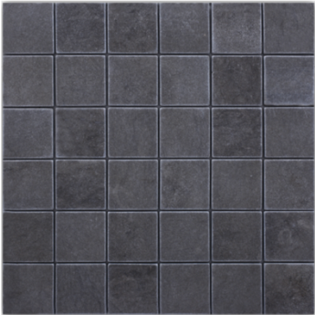 Mosaique salle de bain D travertin foussana gris 4.8x4.8cm sur trame 30.5x30.5x1cm