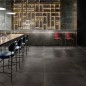 Carrelage imitation métal noir, restaurant, 90x90cm rectifié,  santoxydart noir