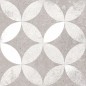 Carrelage imitation carreau de ciment étoile gris et blanc esprit ancien 20x20cm, VivKerala gris