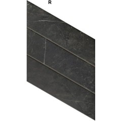 Carrelage losange diamond realmarquina chevron Right imitation marbre noir 70x40cm