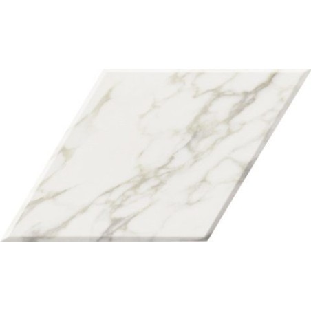 Carrelage diamond realstatuario bevel biseauté imitation marbre blanc 70x40cm