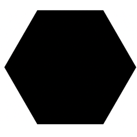 Carrelage D hexagone uni noir mat effet carreau ciment 25x22cm