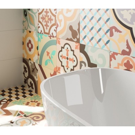 Carrelage salle de bain cuisine réalhanoi saumon décor 33x33cm ( 36 decors différents) effet carreau ciment