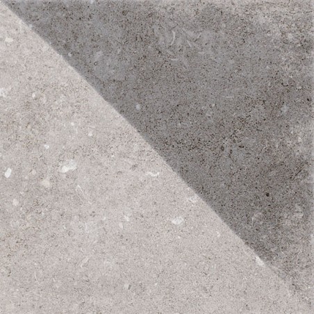 Carrelage imitation carreau ciment patchwork diagonal 20x20X1cm Vivtirol gris sol et mur