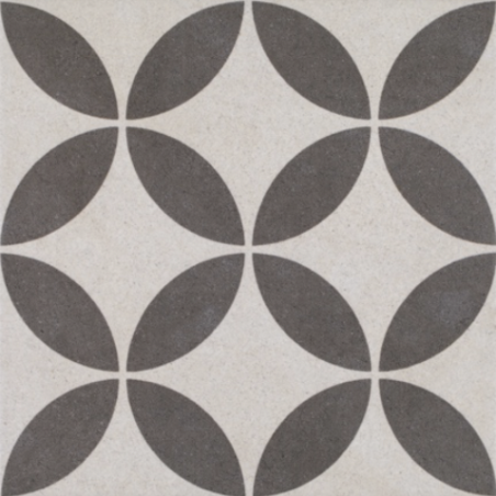 Carrelage carreau ciment imitation blanc vieilli et noir difvintage square 25x25x0.9cm