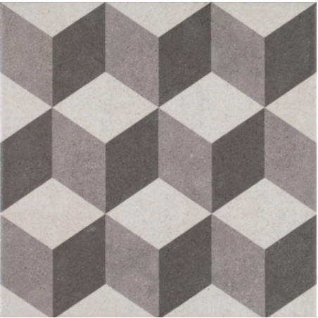 Carrelage carreau ciment effet  gris géométrique difvintage dover  25x25x0.9cm