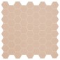 Mosaique hexagonale rose mat, sol et mur, mini tomette , 4.3x3.8cm sur trame 31.6x31.6cm terx hexamat rosy