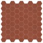 Mosaique hexagonale sol et mur rouge foncé mat mini tomette 4.3x3.8cm sur trame 31.6x31.6cm terx hexamat rusty