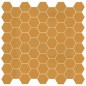 Mosaique hexagonale en grès cérame jaune mat sol et mur mini tomette  4.3x3.8cm sur trame 31.6x31.6cm terx hexamat yellow