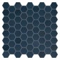 Mini tomette mosaique hexagone bleu foncé mat effet tissu 4.3x3.8cm sur trame 31.6x31.6cm terx hexamix navy