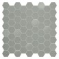 Mini tomette mosaique hexagone gris clair mat effet tissu, sol et mur 4.3x3.8cm sur trame 31.6x31.6cm terx hexamix sage