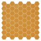 Mini tomette mosaique hexagone jaune mat mur et sol, effet tissu 4.3x3.8cm sur trame 31.6x31.6cm terx hexamix yellow