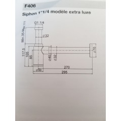 Siphon rond chromé F406CR design en laiton pour lavabo