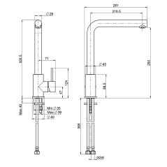 Mitigeur évier inox contemporain robinet design avec bec pivotant F7024INOX