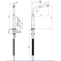 Mitigeur évier en laiton chromé avec douchette extractible en laiton 2 jets avec ressord de rappel F7026CR